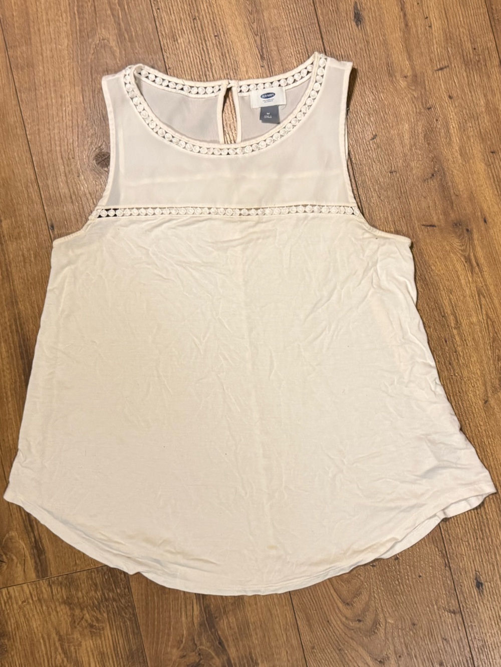 Old Navy Cream Crochet-Trim Tank Top